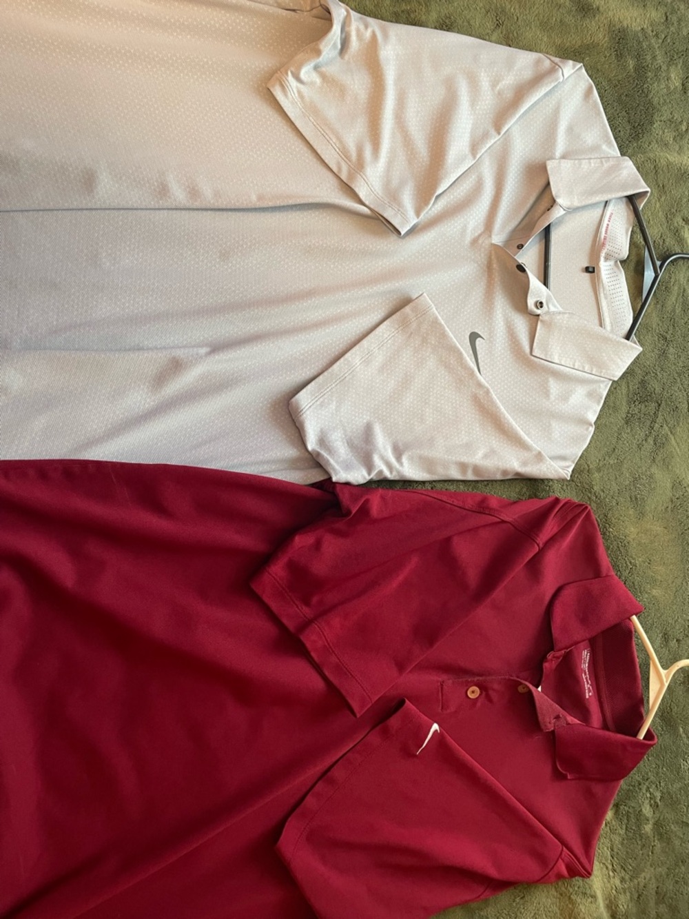Nike Men's Polo Shirts - White and Burgundy